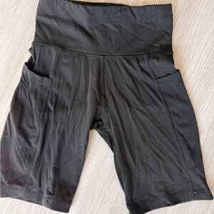 Aeropostale Black High-Waist Bike Shorts with Side Pockets